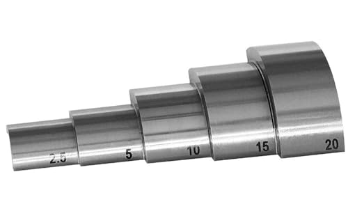 Bloque de calibración curvo de 5 escalones para calibración de medidores de espesor ultrasónico: 2,5 / 5 / 10 / 15 / 20 mm, acero 1018 miniatura 1
