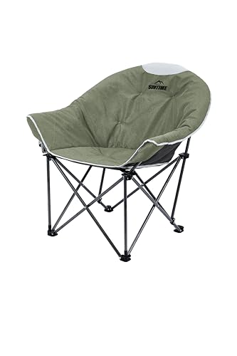 OUTDOOR LIVING SUNTIME Silla de luna acolchada de gran tamaño, portátil, estable, cómoda, plegable, para camping, senderismo, bolsa de transporte