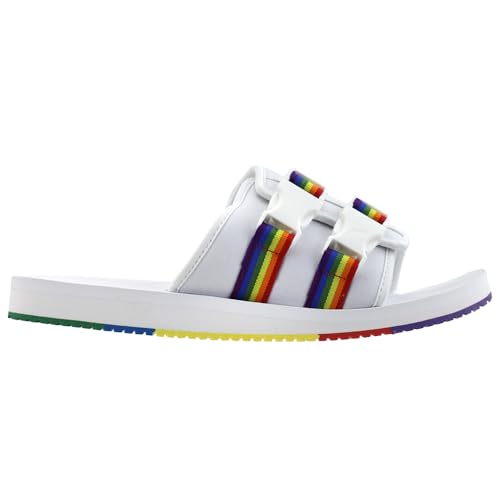 PUMA Mens Wilo Lux Nylon Multicolor Slide Casual Sandals Casual - White