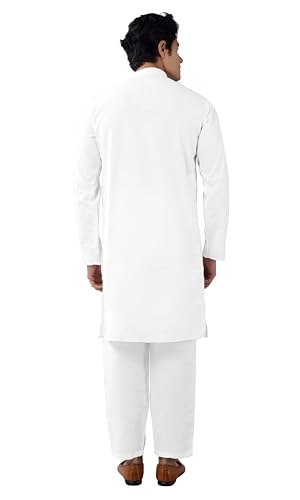 Chandrakala Men's Tunic Cotton Kurta Pajama Set Indian Casual Yoga Dress (MK101)3