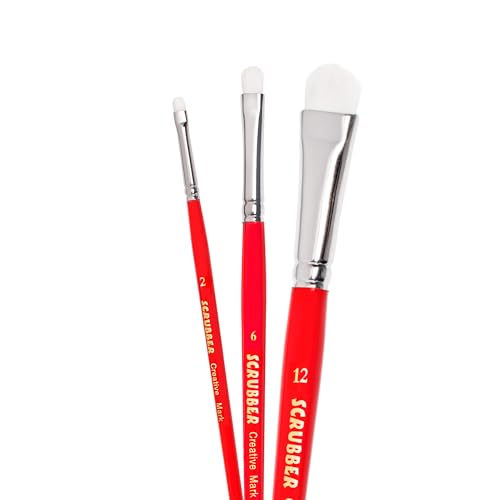 Creative Mark Scrubber Watercolor Paint Brush Set of 3, Watercolor Paintbrushes for Correcting Mistakes and Color Lifting