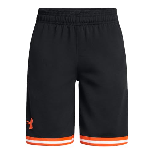 Under Armour Boys' 8-Inch Perimeter Basketball Shorts, 002 Black, YXS - image 1