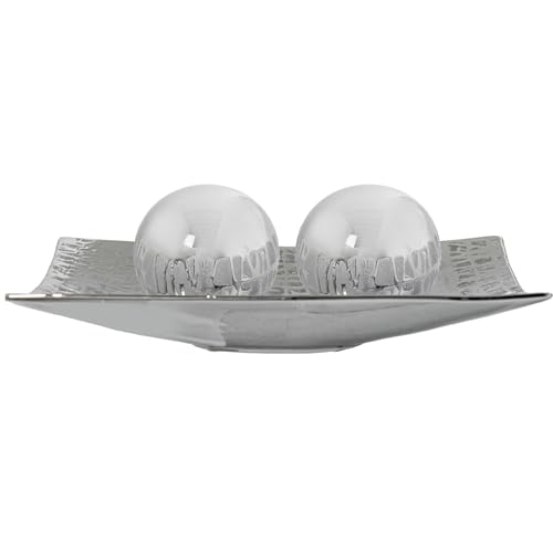 Centro de table rectangular en céramique argent 40x24cm pour salon chic - 8
