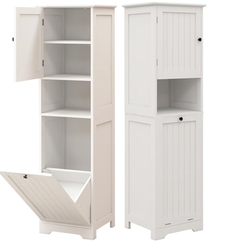 Tilt-Out Laundry Sorter & 3-Tier Storage Shelves