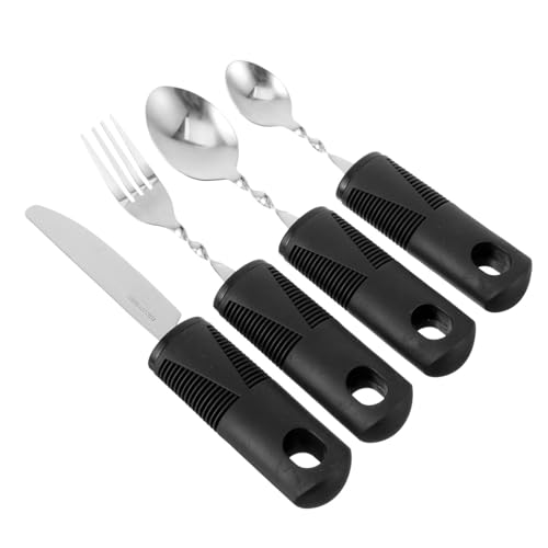 SEWOART 1Set Elderly Skid Cutlery Adaptive Utensils for Adults with Hand Portable Dining Tools Ergonomic Design for Convenient Use