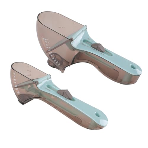 LOORGVEL 2個 調節可能な目盛り付き計量スプーン 大小点 家 ベーカリー用軽量スプーン 滑らか仕上げで使いやすいポータブルキッチンツール