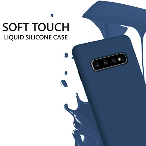 Image of DIZORO Slim Fit Liquid Silicone Gel Rubber Back Cover with Full Protection, Compatible for Samsung S10 Plus (Blue)