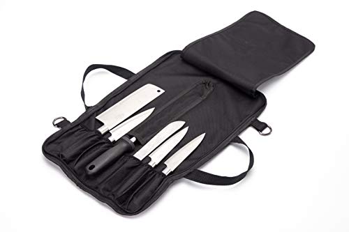 Chef’s Knife Roll Bag, Durable Knife Carrier Can Hold 7 Knives, 1 Meat