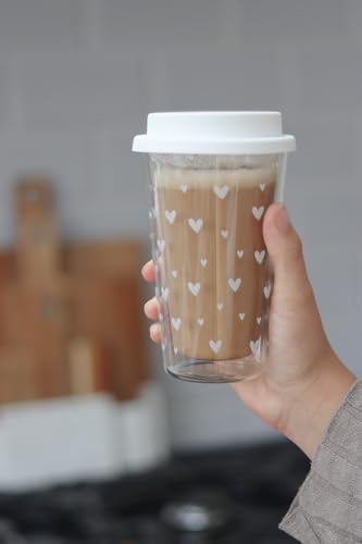 Pretty Little Home Double Wall Travel Mug - Multi Heart/White