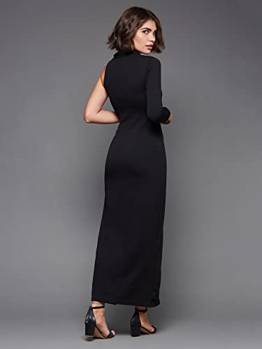 Image of Miss Chase Women's Round Neck Sleeve Embellished Fit Flare Maxi Dress