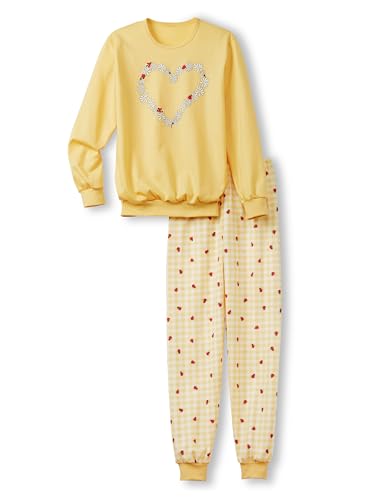 CALIDA Mädchen Pyjama, aus der Serie Girls Ladybird in gelb, Schlafanzug,...