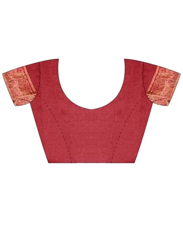 Image of AKHILAM Women's Kanjivaram Woven Soft Silk Saree With Blouse Piece