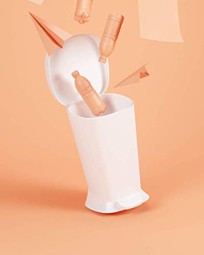 Lixeira com Pedal Square, 5L, Branco, Coza