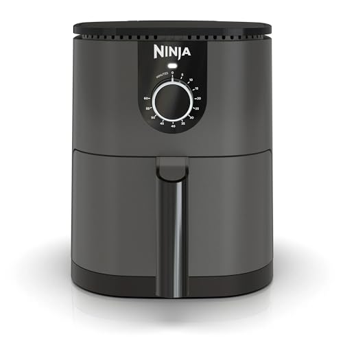 Ninja Mini Air Fryer, 2-Quart Capacity, Grey – Compact Countertop Air Fryer with Quick Set Timer, Nonstick Basket, Even Heat Circulation, Easy Clean Design for Snacks & Small Meals