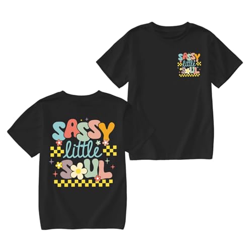 Bobeutou Flower Girl Shirt Graphic Tees Cute Preppy Shirts Kids Floral Letter Print T Shirt Funny Summer Cotton Youth Tops