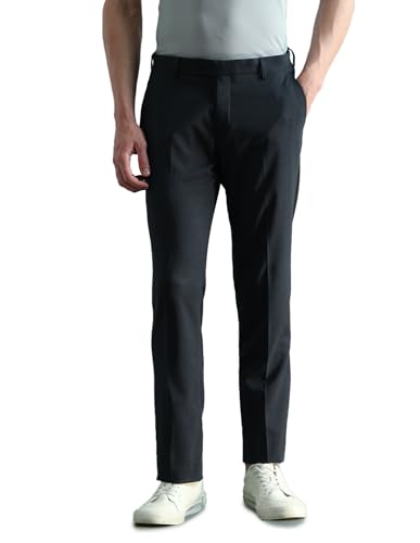 Image of Arrow Men's Tapered fit Textured Trousers