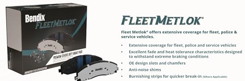 Image of Bendix Fleet Metlok MKD757FM Semi-Metallic Rear Brake Pads for Ford Excursion 2005-2000, F-250 Super Duty 2004-1999, F-350 Super Duty 2004-1999