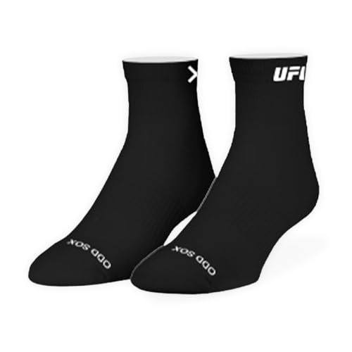 Odd Sox - UFC Logo Quarter Socks - 6-Pack Athletic Socks - Official MMA Apparel - Size Large - Soft Cotton Blend2