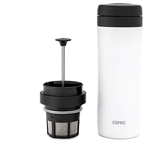 Espro Travel Coffee Press, Stainless Steel, 12 Oz (Bright White) #TOP21