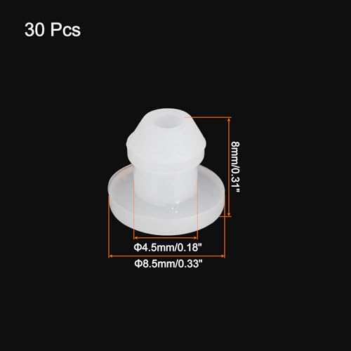 Image of MECCANIXITY Silicone Snap in Locking Hole Plugs Rubber Panel Seal Cover Flush Type Panel Round for Kitchen Rubber Bulkheads Waterproof Sealing Plugs 4.5mm /0.18 Inch Dia Transparent,Pack of 30