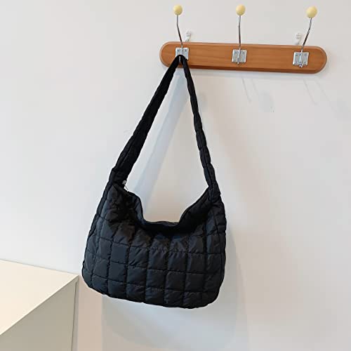 Castnich Puffer Tote Bag For Women Large Quilted Crossbody Tote Bag Winter Handbag Down Cotton Padded Shoulder Bag For Women #TOP2