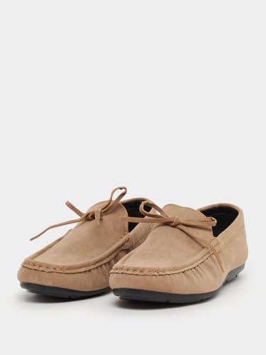 Men 7012453905 Textured Bow Accent Slip in Loafers Brown, 41 EU3