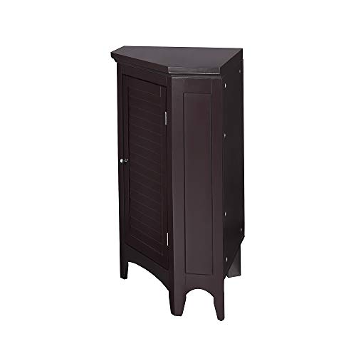 Versanora Free Standing Wooden Corner Cupboard Bathroom Storage Cabinet Unit, MDF, Brown, 62.87 x 43.18 x 81.28 cm Versanora Free Standing Wooden Corner Cupboard Bathroom Storage Cabinet Unit, MDF, Brown, 62.87 x 43.18 x 81.28 cm