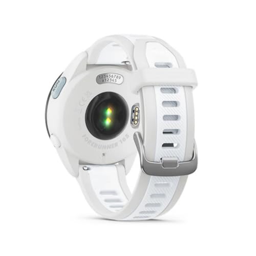 GIOPUEY Correas Compatible con Garmin Forerunner 165, Suave TPU La Correa [Diseño de Color de Empalme]   White