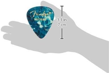 Fender Premium Celluloid Guitar Picks 351 Shape, Ocean Turquoise, Medium, 12-Pack