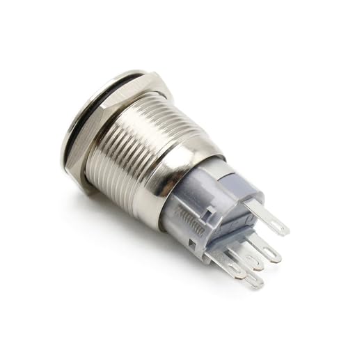 Interrupteur bouton poussoir momentané 19mm étanche pour klaxon auto