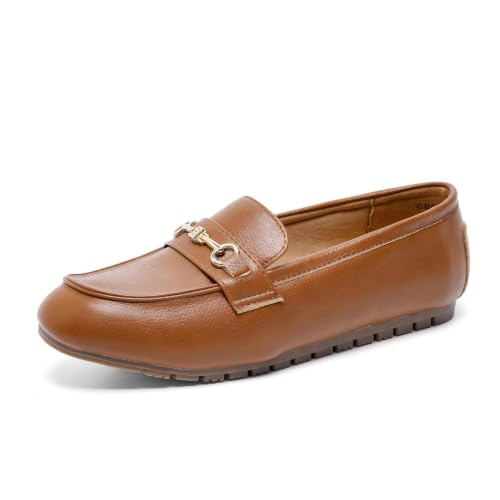 Image of Women's Wide Loafers Casual Slip on Flats Comfort Dressy Shoes