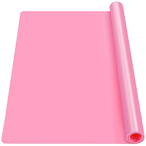 Pink Oversize Silicone Mat 27.6" x 19.7", Gartful Silicone Sheet for Crafts, Nail Arts, Painting, Epoxy Resin Jewelry Casting Mat, Countertop Protector, Table Placemat Pad, Nonstick Nonslip