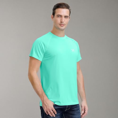 Image of Corna Men's Short Sleeve T-Shirts, Lightweight Men's Workout Shirt, UPF 50+ Sun Protection Athletic Dry Fit Shirts for Men