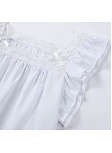 Little Girls Nightgown Cotton Nightdress Cute Cotton Pajamas Dresses Princess Sleepwear Kids White Long Sleeves3