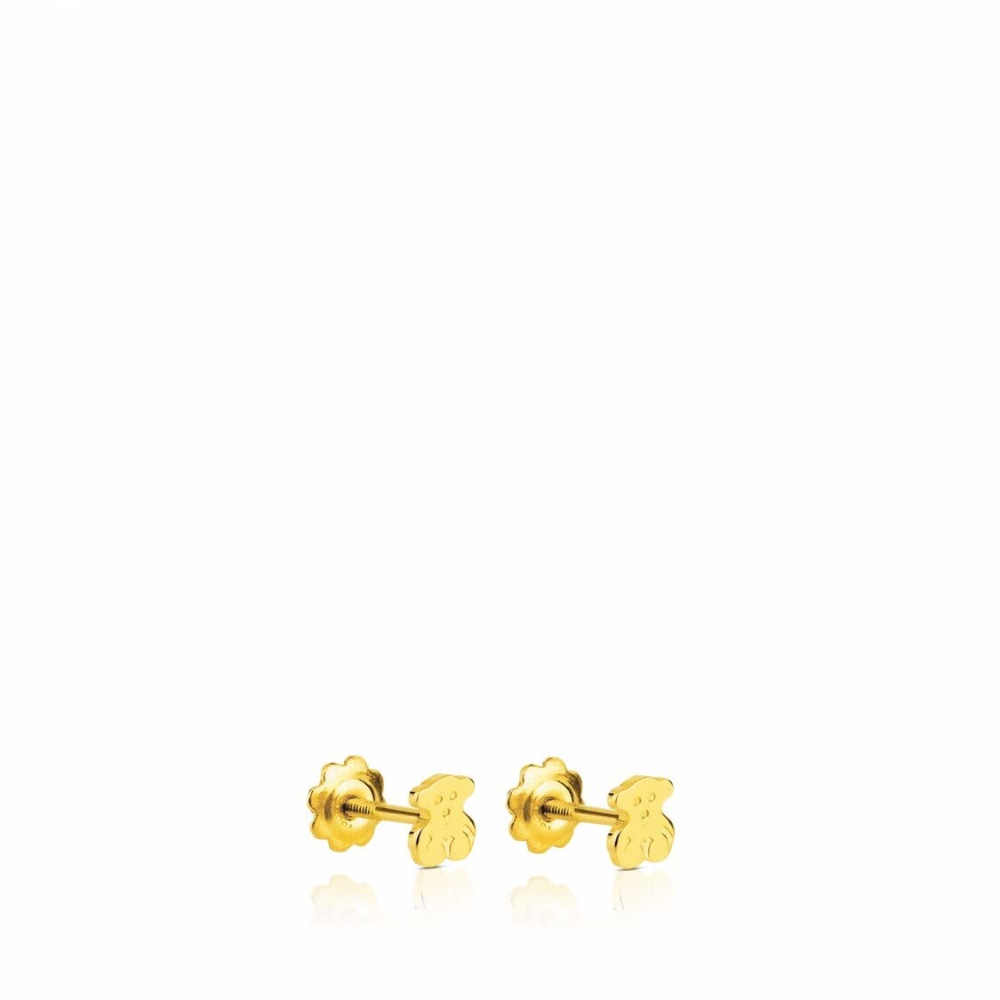 TOUS Pendientes de Oro Amarillo de 18kt para Bebés y Niña, con Motivo de Oso, Discreto y Clásico, Colección Baby