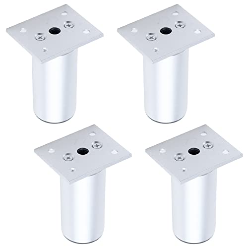 Dnyta 4 Pcs Round Furniture Legs 3 Inch White Aluminum Cabinet Feet For Supporting Cabinets,Sofa,Couch,Coffee Table #TOP17