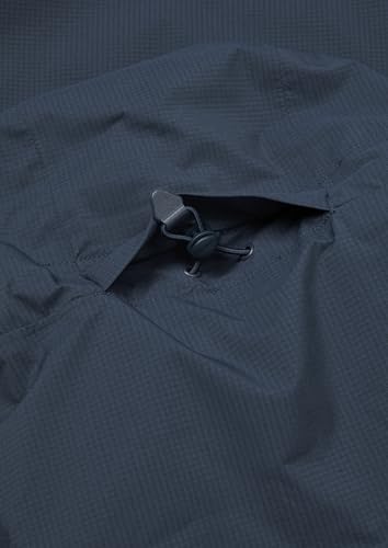 Rab Giacca leggera da uomo, leggera, impermeabile, con cappuccio, per escursionismo e trekking, Blu Tempesta, Large