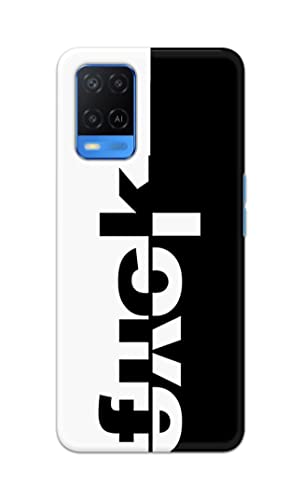 Image of PRINTFIDAA One Words Fukc Love Creative Art Innovative Wonderfull Printed Designer Hard Case for Oppo A54 Back Cover -(e) RPM1003
