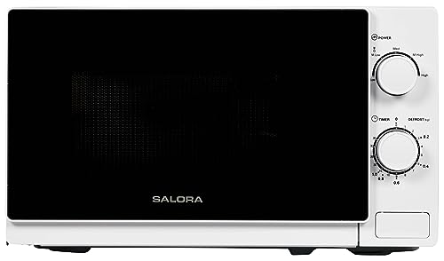 Salora 20MSM700 Micro-ondes 20 L 700 W – Four Micro Onde Numérique, 5 Puissances, Décongélation Poids/Temps, Minuterie 35 min, Plateau Tournant 255 mm,...