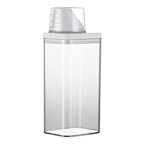 Dispensadores de detergente para ropa, botella de detergente recargable con tapa, contenedor transparente, organizador transparente, botellas de detergente vacías a prueba de fugas, caja de líquido