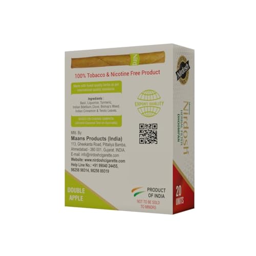 Nirdosh Herbal Double apple Smoke | 100% Natural Tobacco-Free Alternative | 20 Ayurvedic Cigarettes | Nicotine-Free Wellness Choice - Image 3