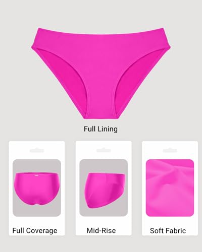 Image of Daci Women's Mid-Rise Full-Coverage Bikini Bottom | Mid-rise bikini bottom with full rear coverage in 82% nylon and 18% spandex for comfortable swimming and beachwear