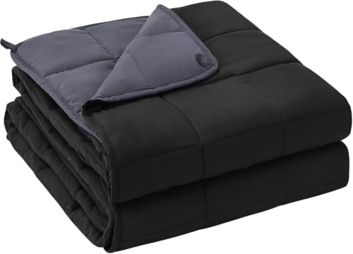 Image of yescool Weighted Blanket for Adults (20 lbs, 60 inch x 80 inch,Grey& Black) Cooling Heavy Blanket for Sleeping Perfect for 190-210 lbs, Queen Size Breathable Blanket with Premium Glass Bead, Machine Washable