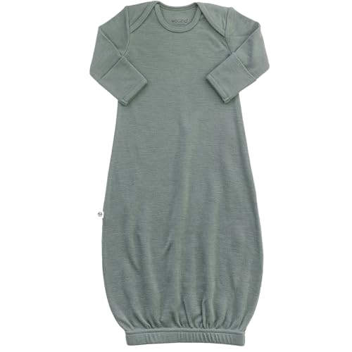 Image of Woolino Infant Nightgown - 100% Superfine Merino Wool Baby Gowns - Newborn Sleeper Gown for Boy & Girl