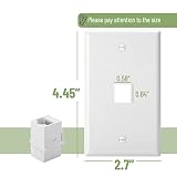 Bates- 1 Port Ethernet Wall Plate, 2 Pack with 2 Pcs of Cat6 Keystone Jack, Ethernet Wall Outlet, RJ45 Wall Plate, Ethernet Wall Jack, Cat 6 Wall Plate and Jack, Ethernet Outlet, Cat6 Wall Plate