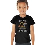 Popfunk Blippi Hey Dirt, See You Later Kids T Shirt (3) for Toddler Boys and Girls, Black