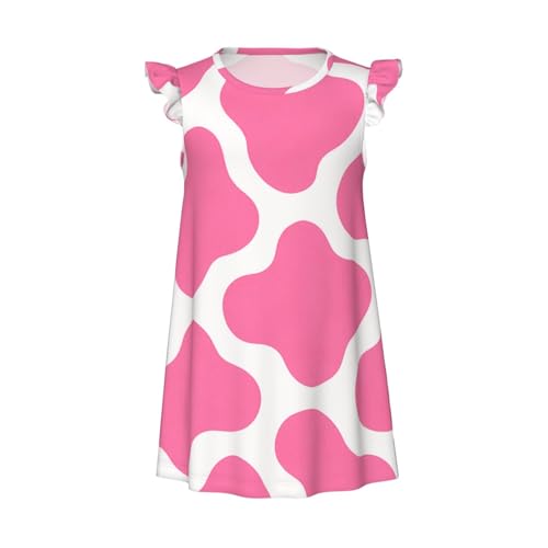 Augenstern Flutter Sleeve Nightgown Pajama Gown Cow Print Easy Pull-On Sleepwear Nightdress