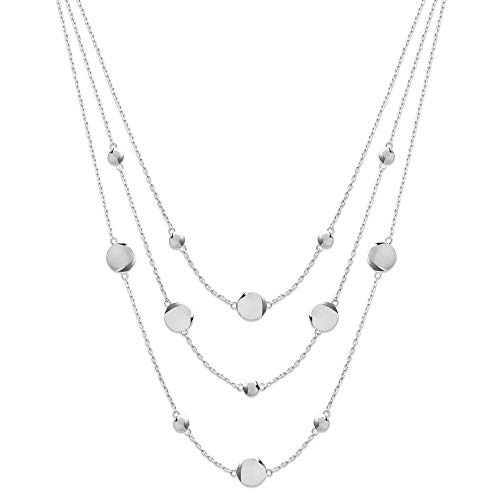Collier 3 Rangs pastilles en argent 925 line.Bijoux le cadeau idéal sans nickel