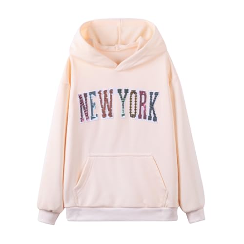 Image of WELAKEN Girls New York Hoodies Sweatshirts Long Sleeves Pullover Tops