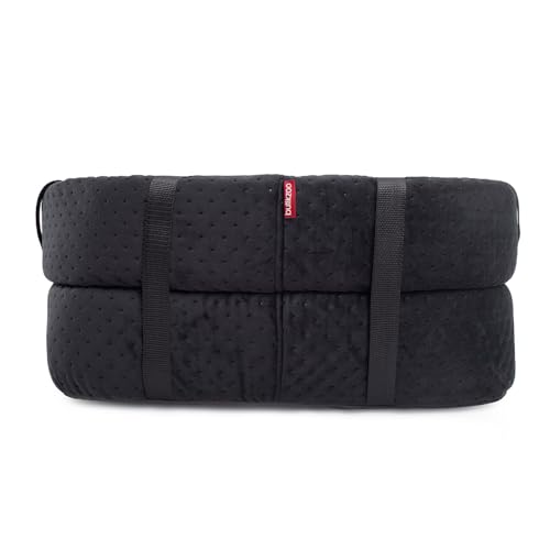 BOUTIQUE ZOO Hunde Autositz Universal Waschbar Abriebfest, Autositz Hund für Vordersitz, Beifahrersitz, Rückbank, Hundebett Hundetasche, L: 56 cm x 48 cm, Schwarz - Wildlederimitat - Velvet